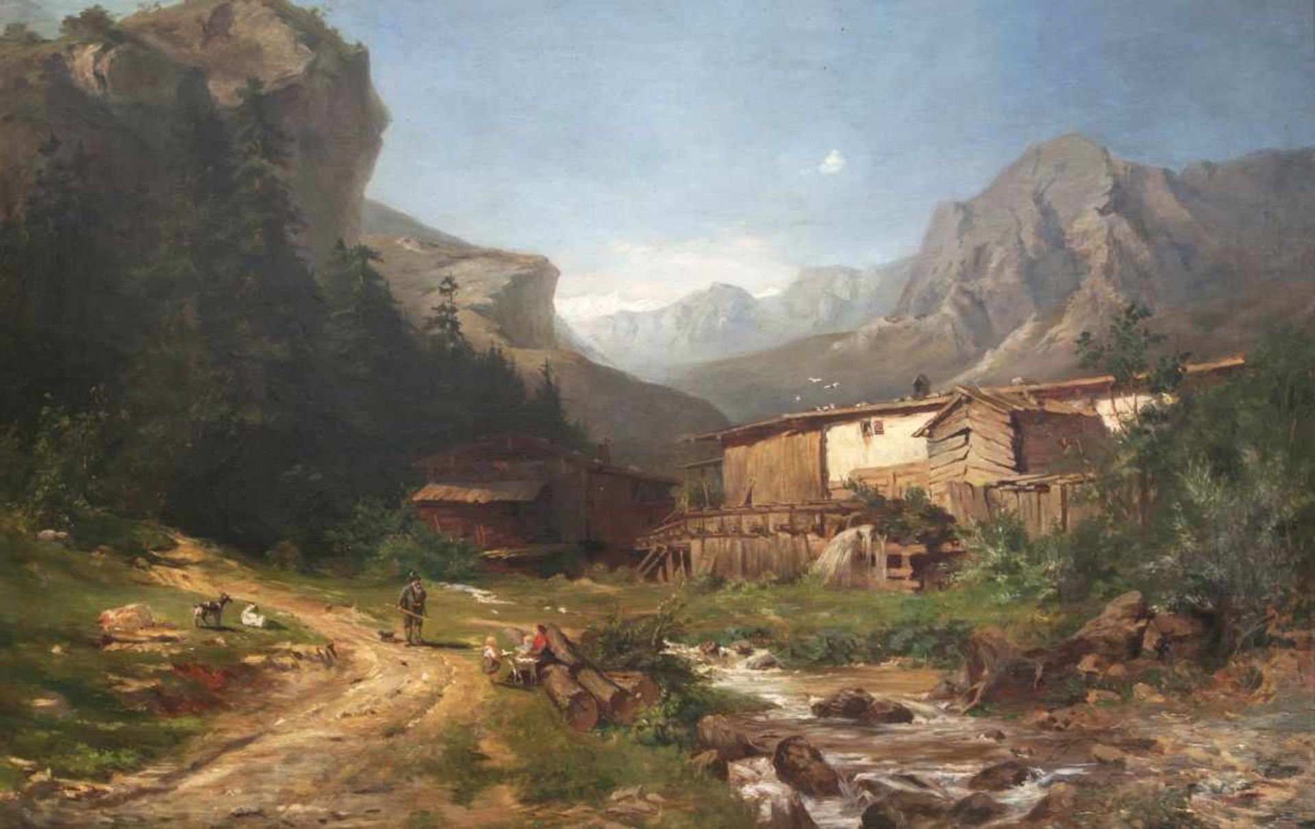 Olof Winkler (Zschopental 1843 - Dresden 1895) In den Alpen Öl/Lw., 90,5 x 128 cm, r. u. sign.