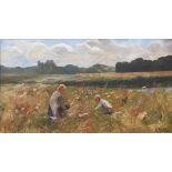 Anton Filkuka (Wien 1888 - Wien 1957) Kinder auf der Wiese Öl/Lw./Hartfaser, 24,5 x 45 cm, r. u.