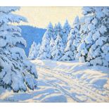 Richard Grieb (Tännersberg 1892 - Regensburg 1952) Neuschnee Öl/Lw., 70,5 x 80,5 cm, l. u. sign.