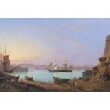 Giovanni Schranz (Port Mahon/Menorca 1794 - Malta 1882) Englisches Kriegsschiff im Hafen von
