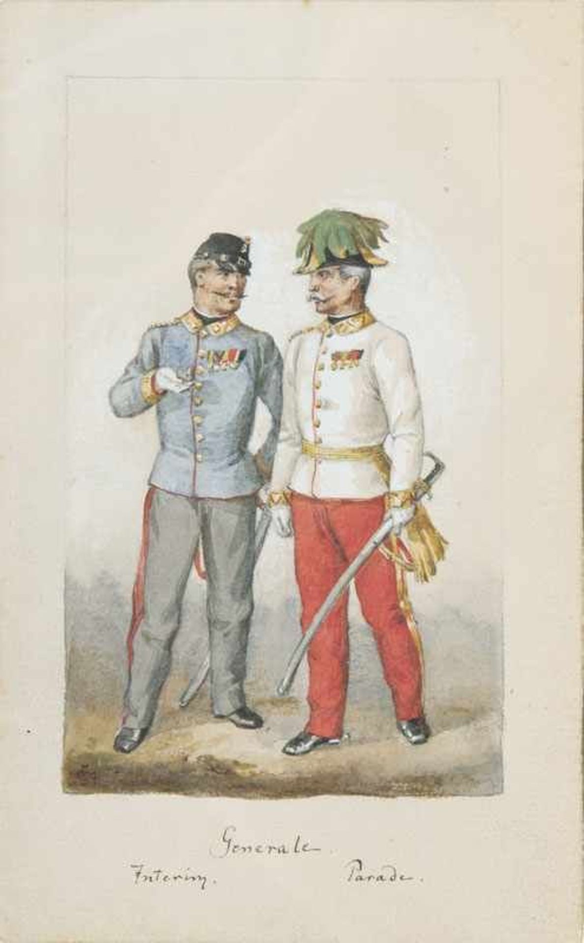 Franz Skarbina (Berlin 1849 - Berlin 1910) Paar Gegenstücke: Infanteristen und Generäle in Uniform - Bild 2 aus 2