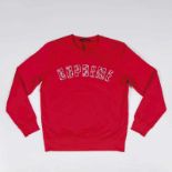 Louis Vuitton in Kooperation mit Supreme Rotes LV x Supreme Logo Sweatshirt 88% Baumwolle, 12%