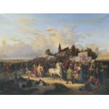 Heinrich Stuhlmann (Hamburg 1803 - Hamburg 1886) Jahrmarkt Öl/Lw., 87 x 115 cm, r. u. sign. u.