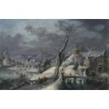 Robert Griffier (London 1688 - London 1750), zugeschr. Winterlandschaft Öl/Holz, 26,5 x 40 cm. -