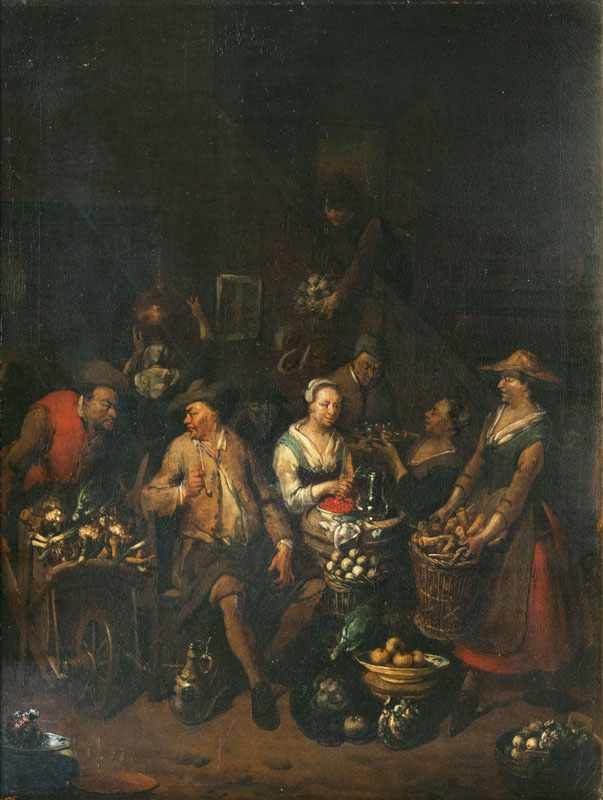 Jan Baptist Lambrechts (Antwerpen vor 1680 - Antwerpen nach 1731) Paar Gegenstücke: Küchenszenen mit