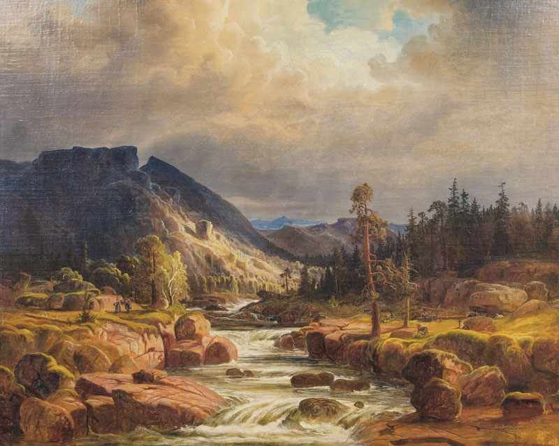 Markus Larsson (Örsätter 1825 - London 1864) Schwedische Landschaft Öl/Lw./Holz, 60 x 74,5 cm, r. u.