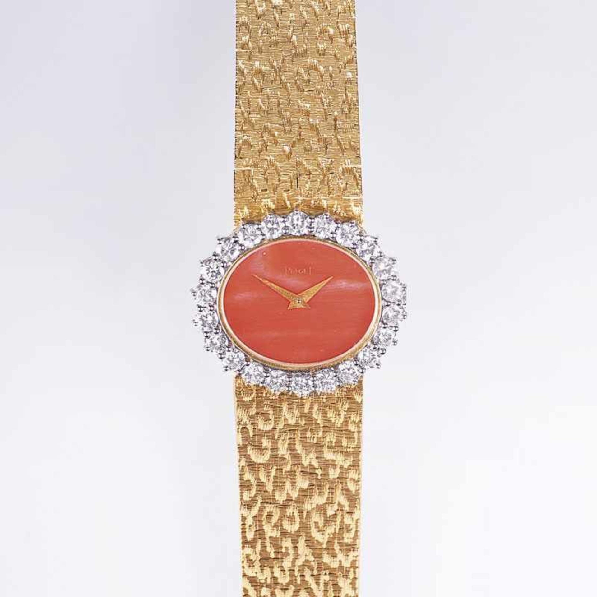Piaget gegr. 1874 Vintage Damen-Armbanduhr mit Brillant-Besatz Um 1960. 18 kt. GG, gest. Handaufzug.