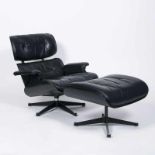 Charles & Ray Eames tätig Mitte 20. Jh. Klassischer Lounge-Chair & Ottoman Entwurf 1956 für Herman
