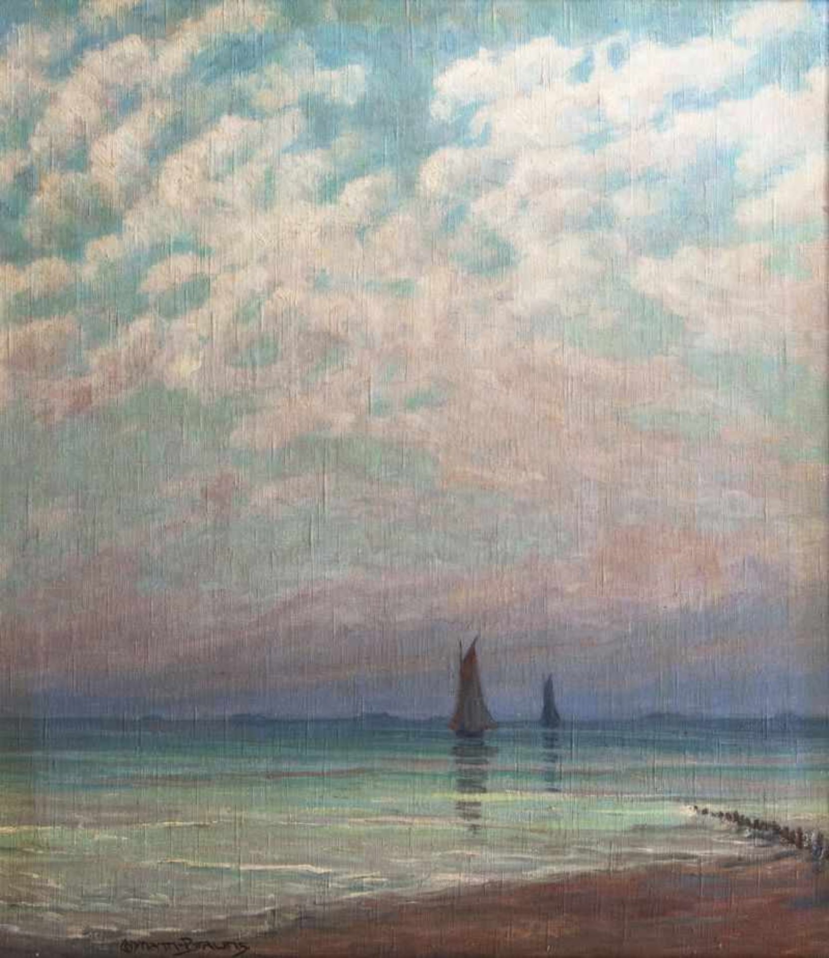 Paul Lehmann-Brauns (Danzig 1885 - Berlin 1970) Abend am Meer Öl/Lw., 79 x 66 cm, l. u. sign.