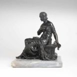 Mathurin Moreau (Dijon 1822 - Paris 1912), zugeschr. Bronze-Skulptur 'Sitzende Muse' Frankreich, 19.