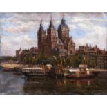 Agathe Zethraeus (Amsterdam 1872 - Zeist 1966) Prins Hendrikkade mit St. Nicolas-Kirche in Amsterdam