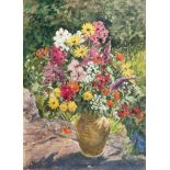 Alfred Souci (München 1879 - Fischbachau 1963) Üppiger Blumenstrauß Öl/Hartfaser, 81 x 61 cm, l.