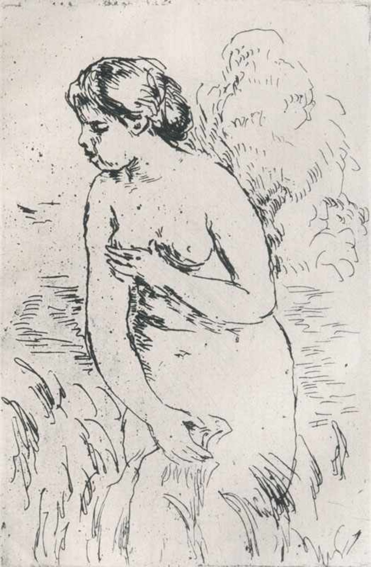 Auguste Renoir (Limoges 1841 - Cagnes 1919) Baigneuse Um 1910, Radierung, 16,5 x 11 cm, blasser