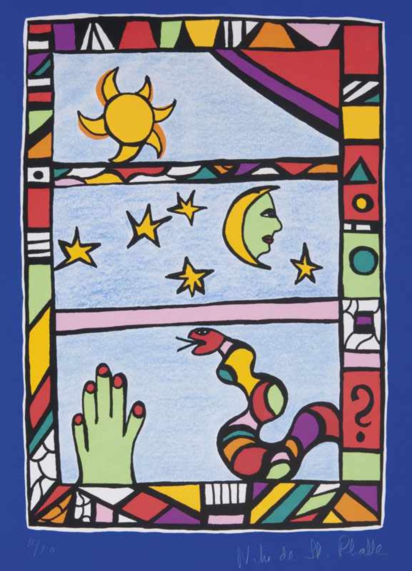 Niki de Saint Phalle (Neuilly-sur-Seine 1930 - San Diego 2002) Serpent, Lune et Soleil