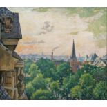 Ernst Eitner (Hamburg 1867 - Hamburg 1955) Schäferkampsallee mit Christuskirche Öl/Lw., 62,5 x 69,