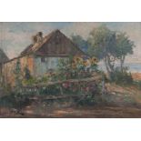 Erno Erb (Lemberg (Lwów) 1878 - Lemberg (Lwów) 1943) Blühender Bauerngarten Öl/Karton, 34,5 x 50,5