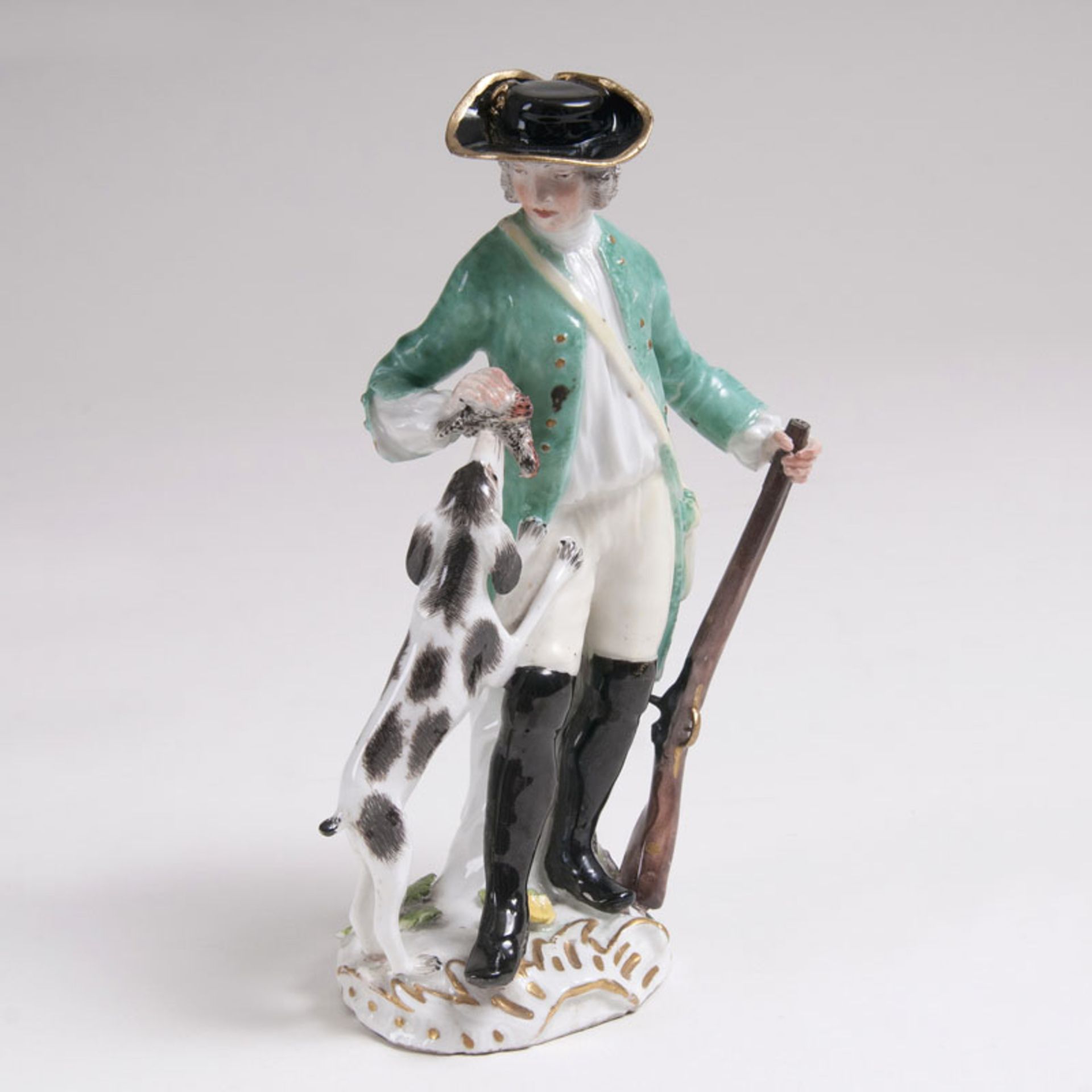 Johann Joachim Kaendler (Fischbach/Sachsen 1706 - Meissen 1775) Seltene Figur 'Jäger' aus der