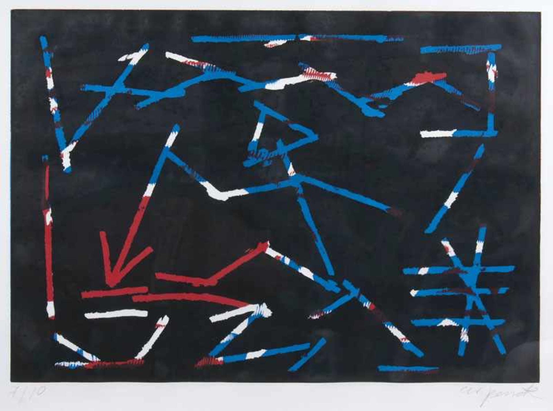 A. R. Penck (Dresden 1939 - Zürich 2017), eigentl. Ralf Winkler Der Sieger Farbaquatinta, 55,5 x