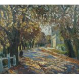 Marie Hager (Penzlin 1872 - Burg Stargard 1947) Allee in Dargun Öl/Lw., 75 x 85 cm, r. u. sign. M.