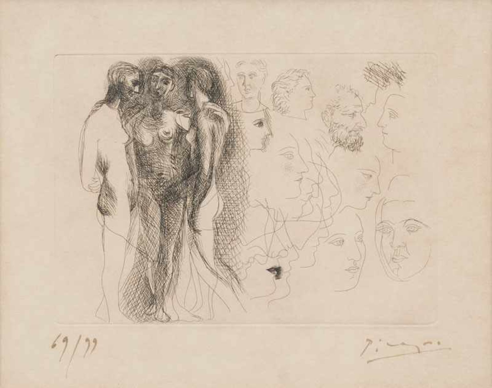 Pablo Picasso (Malaga 1881 - Mougins 1973) Trois nus debout 1927, Radierung/Velin, 19,5 x 27,5 cm,