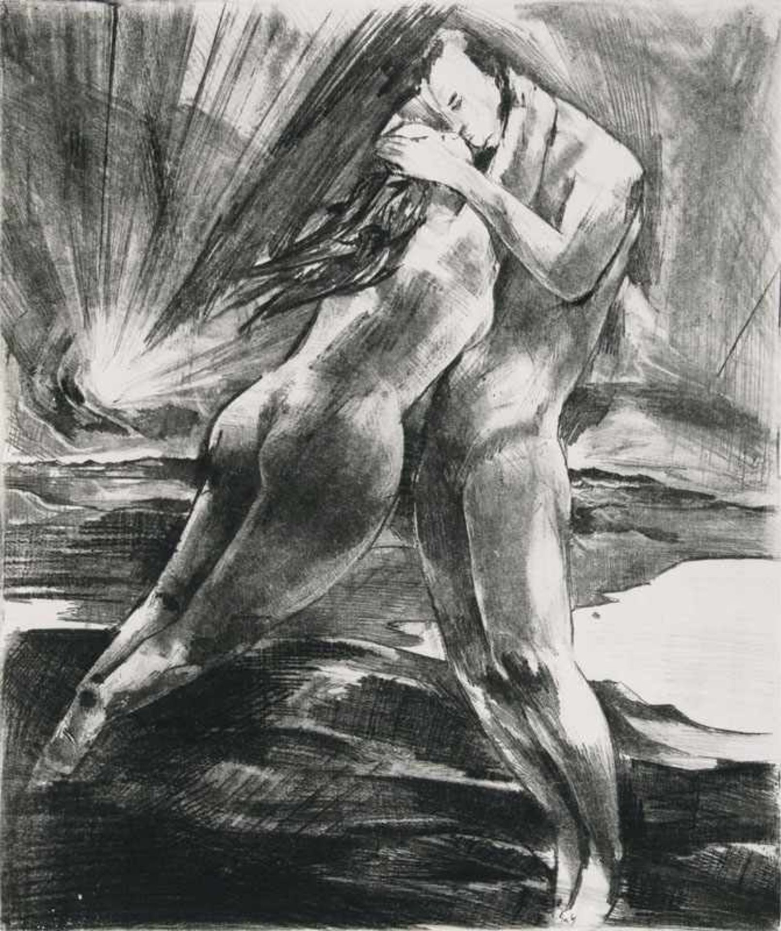 Willy Jaeckel (Breslau 1888 - Berlin 1944) Paar Vernis mou u. Kaltnadel, 29 x 24,5 cm, r. u. mit
