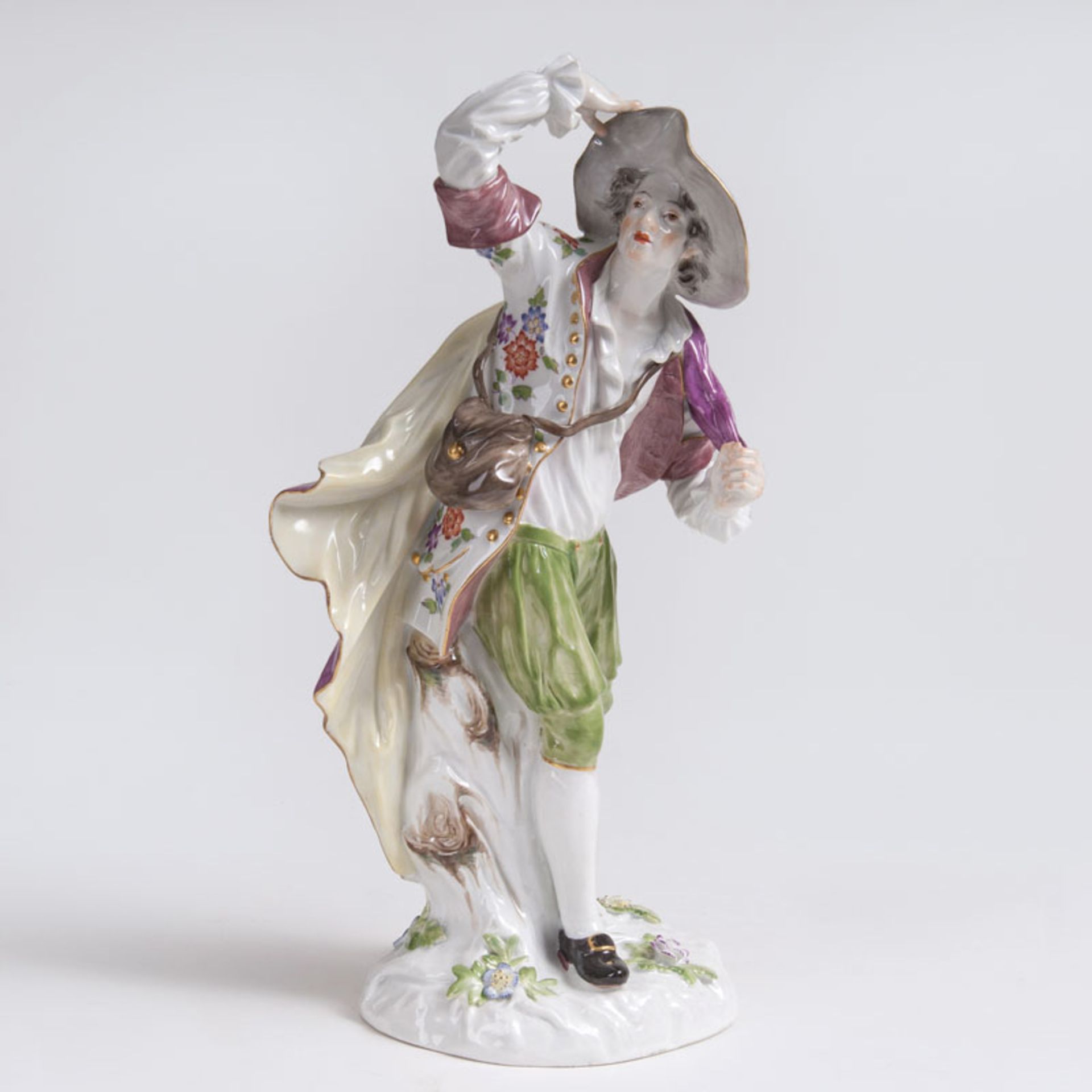 Johann Joachim Kaendler (Fischbach/Sachsen 1706 - Meissen 1775) Große Figur 'Schäfer' Meissen, das