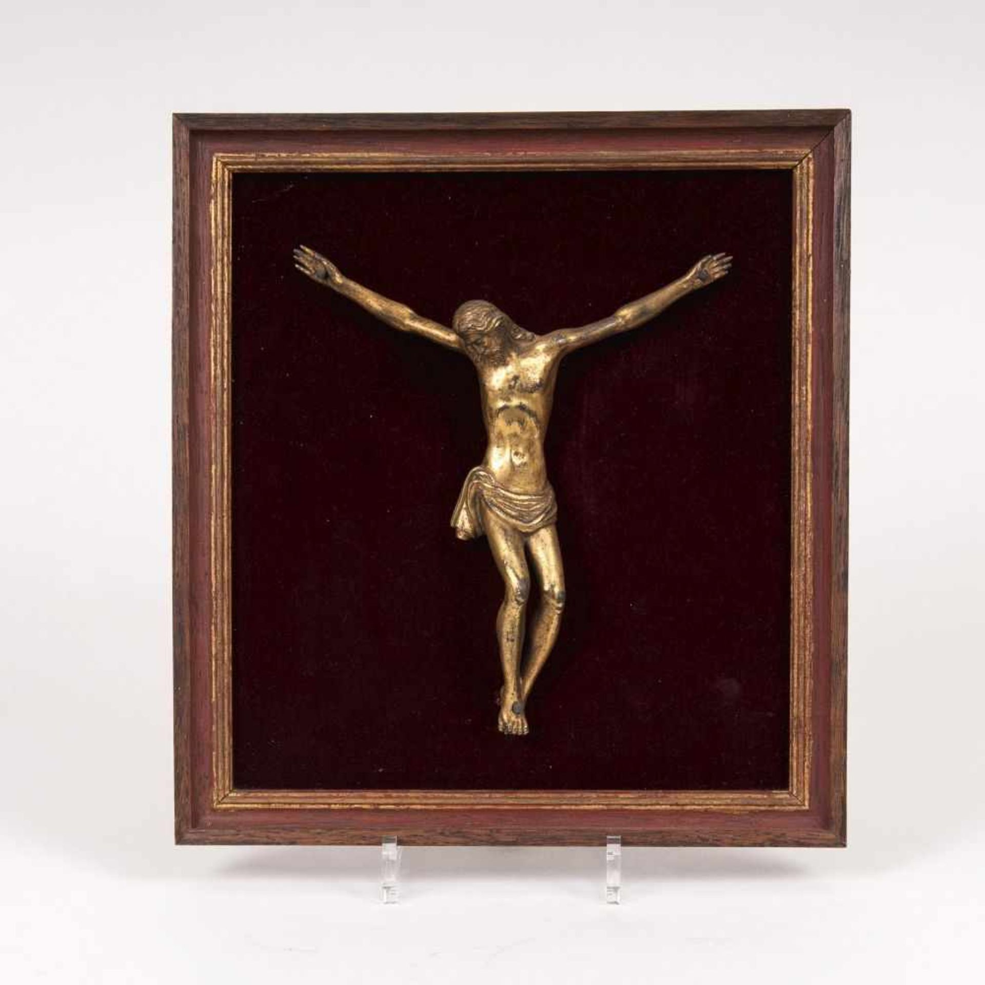 Figur 'Corpus Christi'Süddeutschland/Italien, 17. Jh. Bronze, teils feuervergoldet. Dreinageltypus
