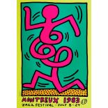 KEITH HARING - Montreux [Jazz Festival] 1983 - Blue/Green Background/Yellow Border