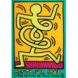 KEITH HARING - Montreux [Jazz Festival] 1983 - Orange Background/Green Border