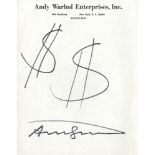 ANDY WARHOL - $$ [dollar signs]