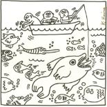 KEITH HARING - Fifteen Fish in the Water
