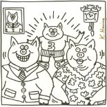 KEITH HARING - Three Pigs