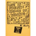 KEITH HARING - Life Is Fresh! Crack Is Wack!! (December, 1988)