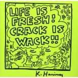 KEITH HARING - Life Is Fresh! Crack Is Wack!! (June, 1988)