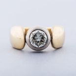 A DIAMOND SOLITAIRE the diamond weighing approximately 2ct, colour I/J, clarity VVS tube-set in