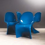 FOUR POLYURETHANE CLASSIC CHAIRS DESIGNED IN 1967 BY VERNER PANTON FOR VITRA each of organic form,