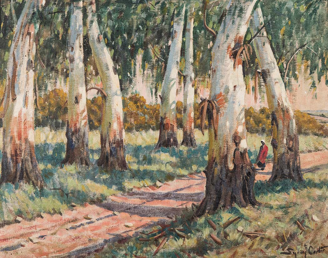 Sydney Carter (South African 1874-1945) LANDSCAPE WITH FIGURE WALKING