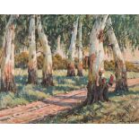 Sydney Carter (South African 1874-1945) LANDSCAPE WITH FIGURE WALKING