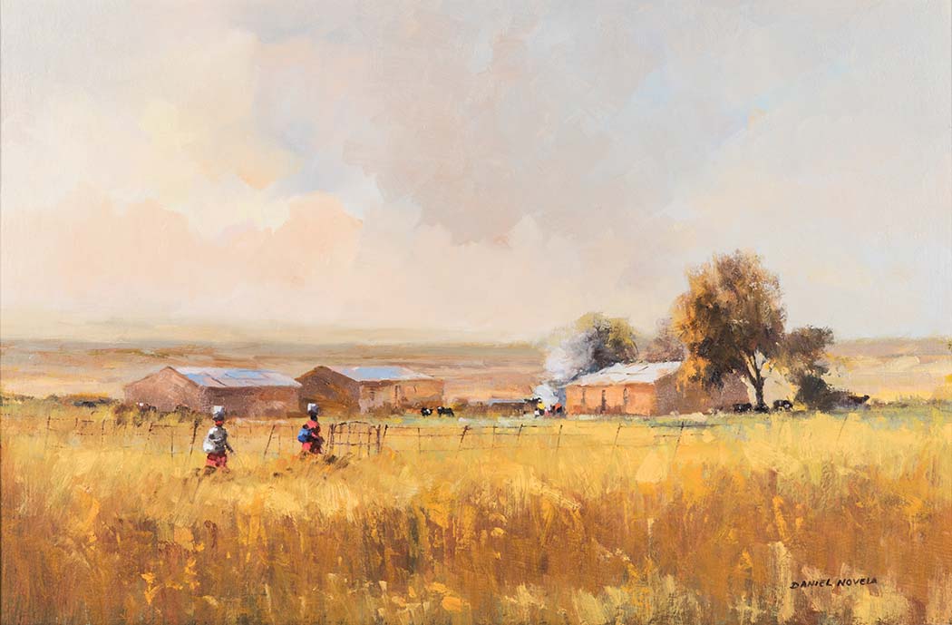 Daniel Novela (South African 1964-) FARM NEAR KLERKSDORP