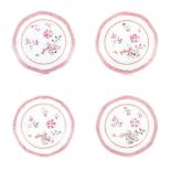 A SET OF FOUR CHINESE FAMILLE ROSE PLATES, QING DYNASTY, QIANLONG, 1736 – 1795 each of lobed
