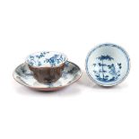 A CHINESE BLUE AND WHITE ‘BATAVIAN WARE’ CUP AND SAUCER, QING DYNASTY, QIANLONG 1736 – 1795 each
