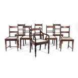 A HARLEQUIN SET OF EIGHT STINKWOOD CHAIRS, LATE 19TH CENTURY