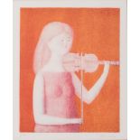 Antonio Bueno (Italian 1918-1984) THE VIOLINIST signed lithograph printed in colours sheet size: