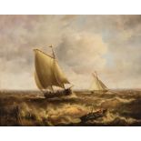 Francis Weston Sears ( 1873-1933) MARINE SCENE OF TURBULENT WATERS signed and dated '16 oil on board