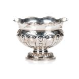 A LATE VICTORIAN SILVER ROSE BOWL, VALE BROTHERS & SERMON, LONDON, 1899 of bulbous circular form