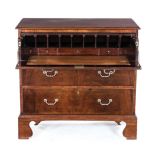 A GEORGE III MAHOGANY SECRETAIRE CHEST OF DRAWERS, 19TH CENTURY the moulded rectangular top above