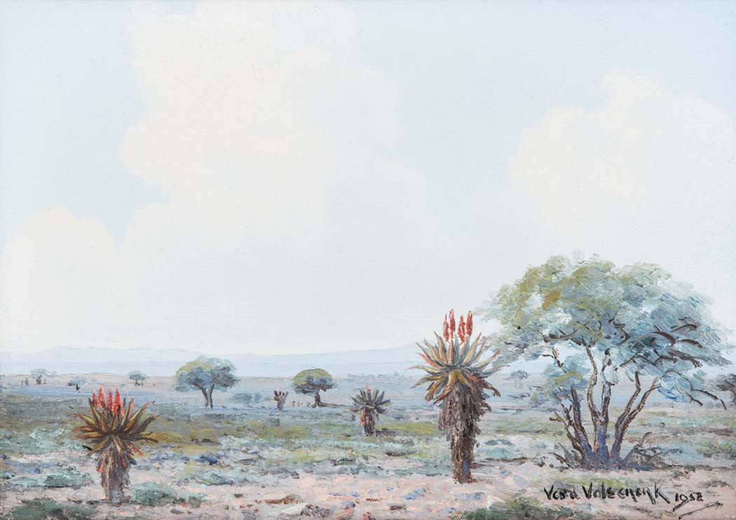 Vera Volschenk (South African 1899-1987) LANDSCAPE WITH ALOES