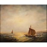 Francis Weston Sears ( 1873-1933) SEASCAPE AT SUNSET signed and dated '18 oil on board PROVENANCE
