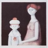 Antonio Bueno (Italian 1918-1984) MOTHER AND CHILD signed lithograph printed in colours sheet