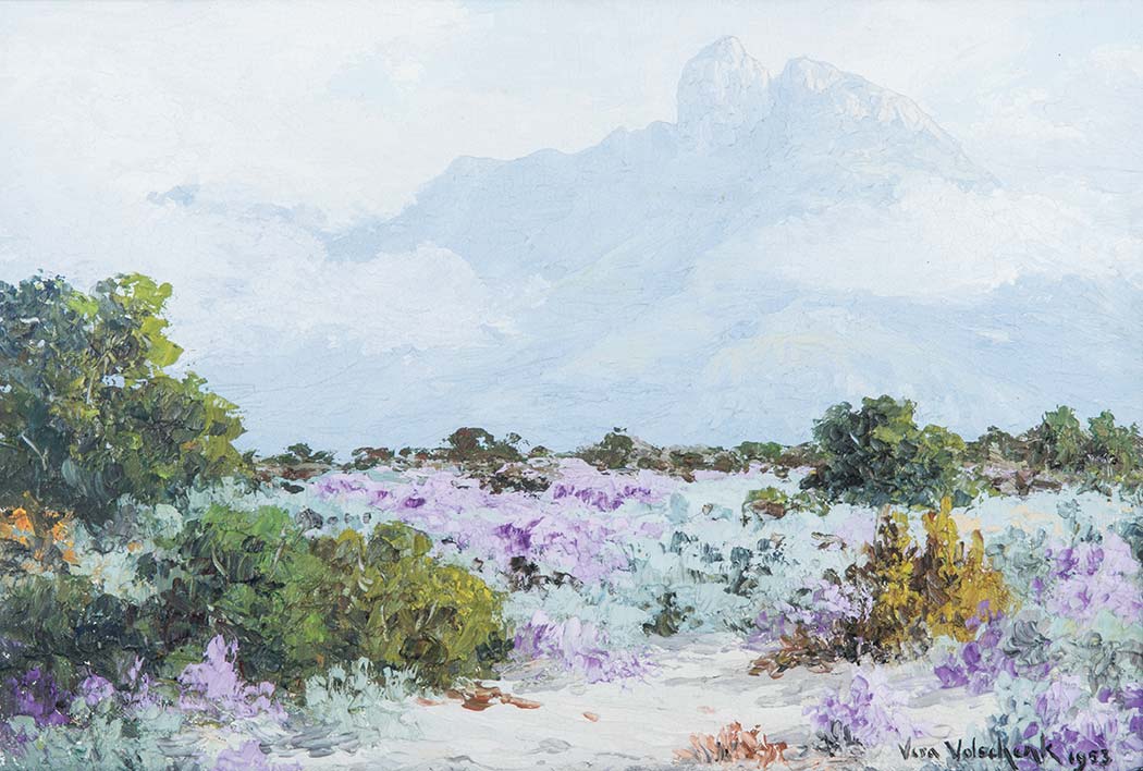 Vera Volschenk (South African 1899-1987) A MISTY MORNING IN GARCIA'S PASS, RIVERSDALE